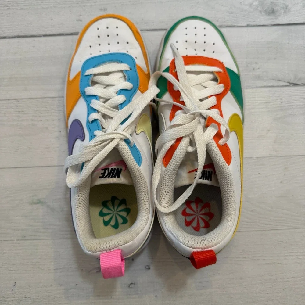 Nike Kids' Court Borough Sneaker white colorblock big kids size‎ 5